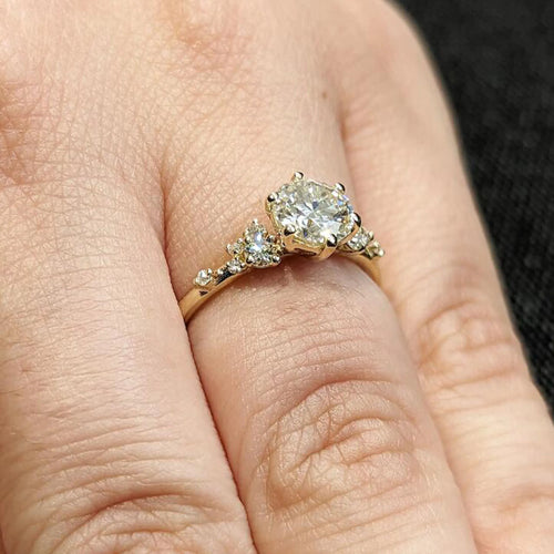 14k Plated 1-3CT All Moissanite Rings for Women Sparkly Luxury Wedding Diamond Band 925 Sterling Silver Jewelry GRA Certificate